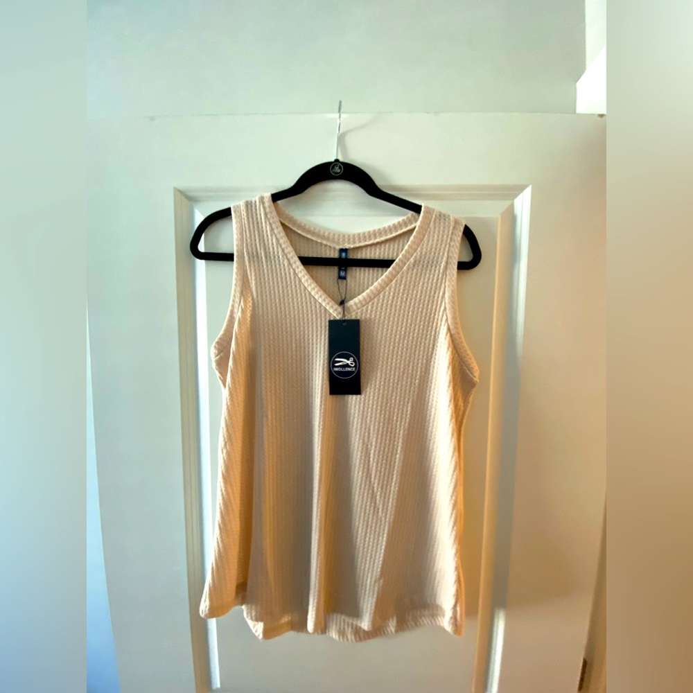 New creme colored long tank top